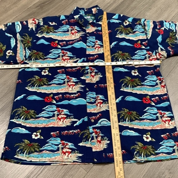 Big Dogs Hawaiian Big Kahuna All Over Print Navy Short Sleeve Button Up Shirt - Picture 8 of 12